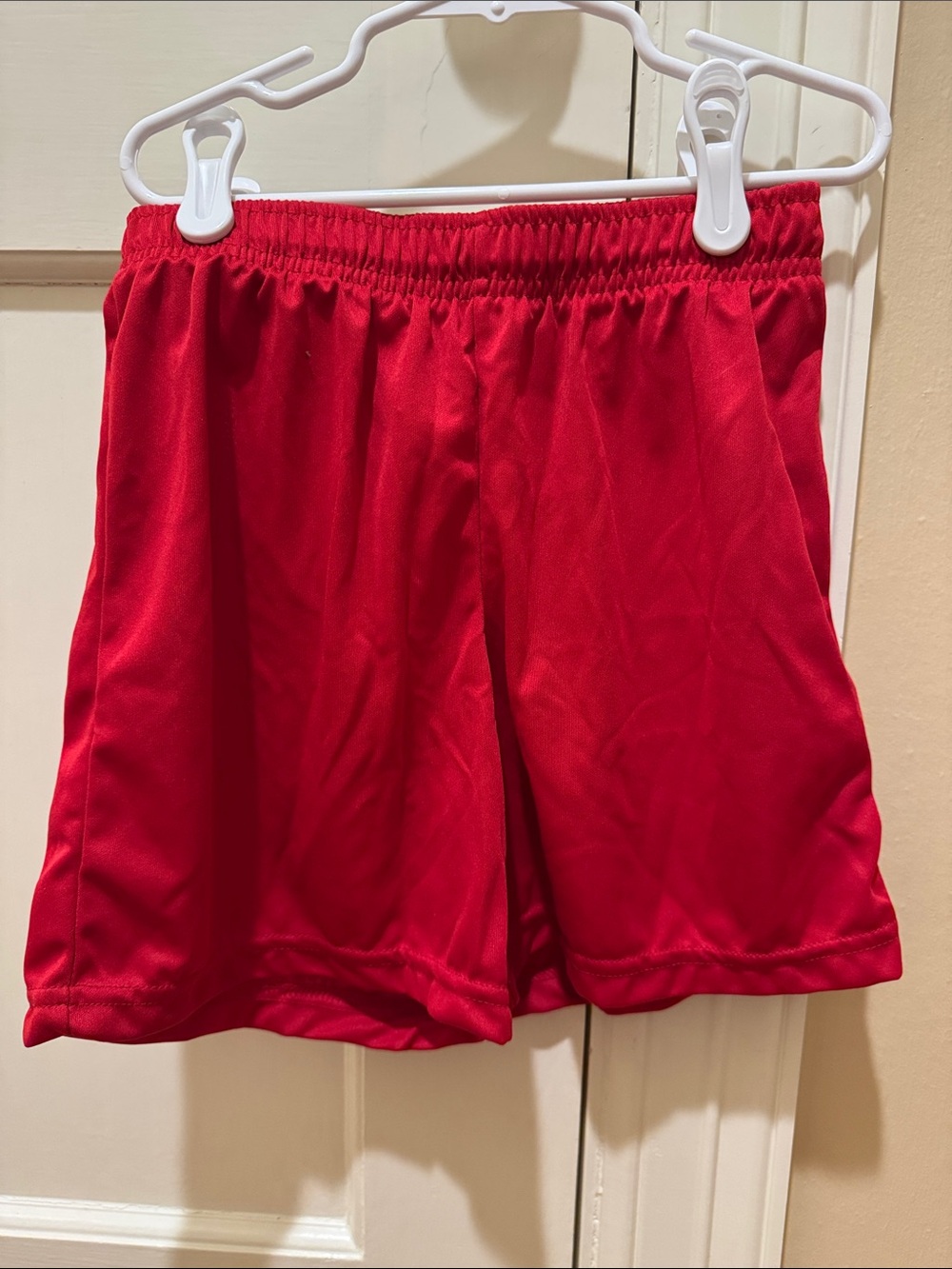 Kids Red Athletic Shorts with Elastic Waist